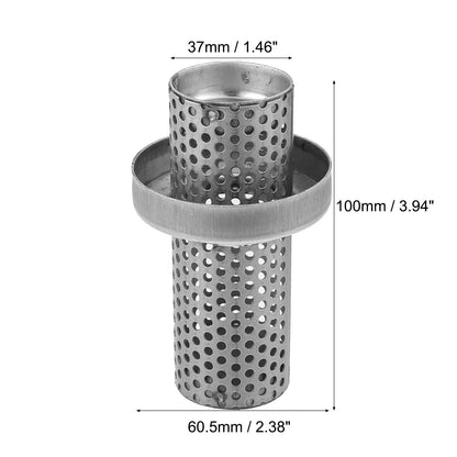 100mmx60mm Exhaust Silencer Muffler Pipe Baffle Silver Tone for Motorcycle