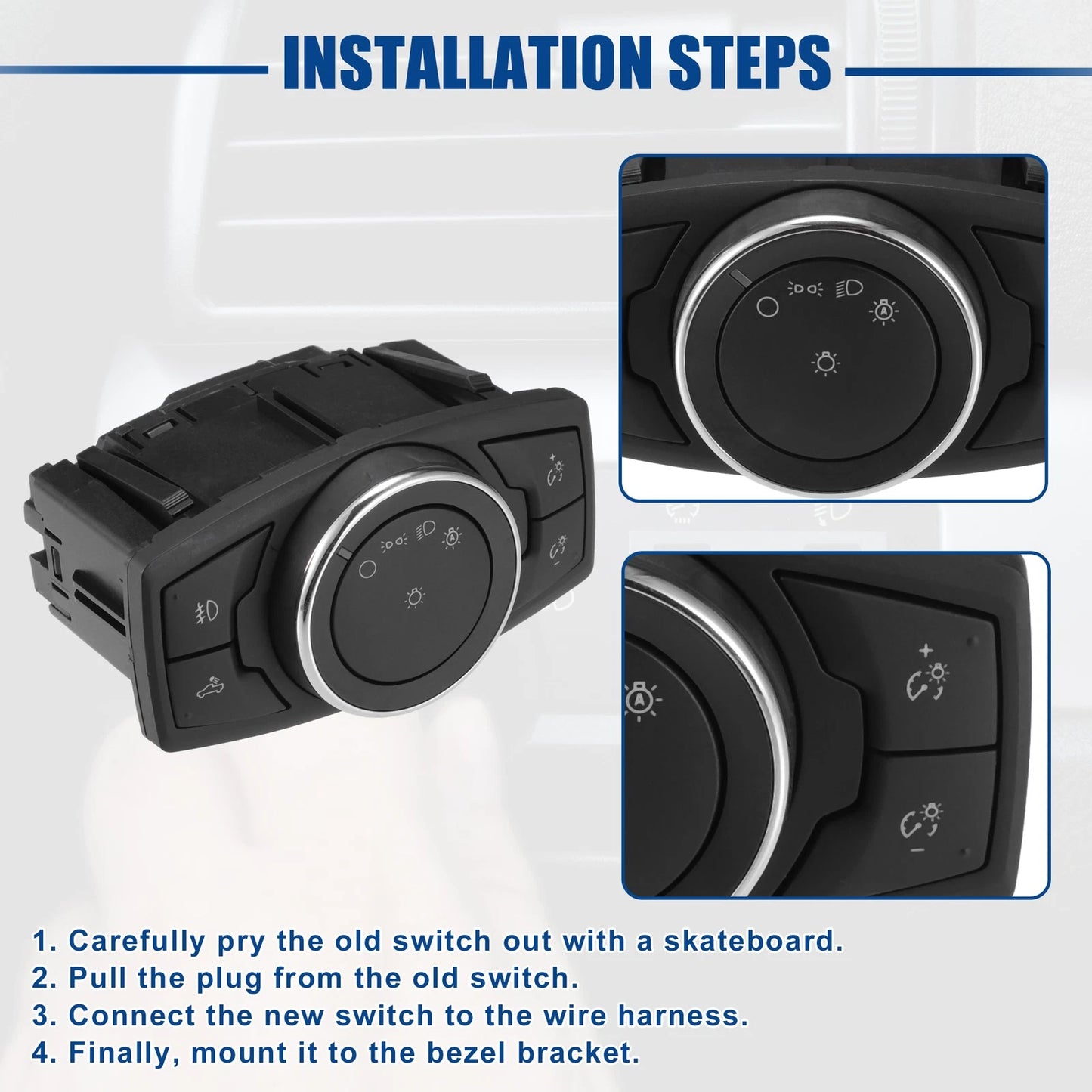 Headlight Lamp Switch Fog Light Control for Ford F-150 (2015-2019)