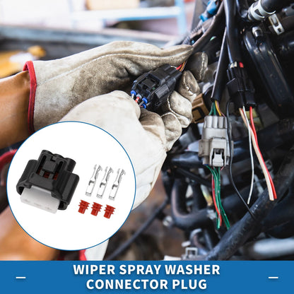 3-Pin Wiper Spray Washer Connector Plug 1 Set for Toyota/Lexus