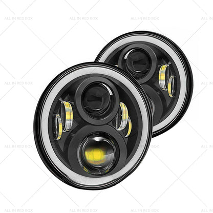 7" RGB Halo LED Headlights Projector Hi/Lo Beam for Jeep GQ