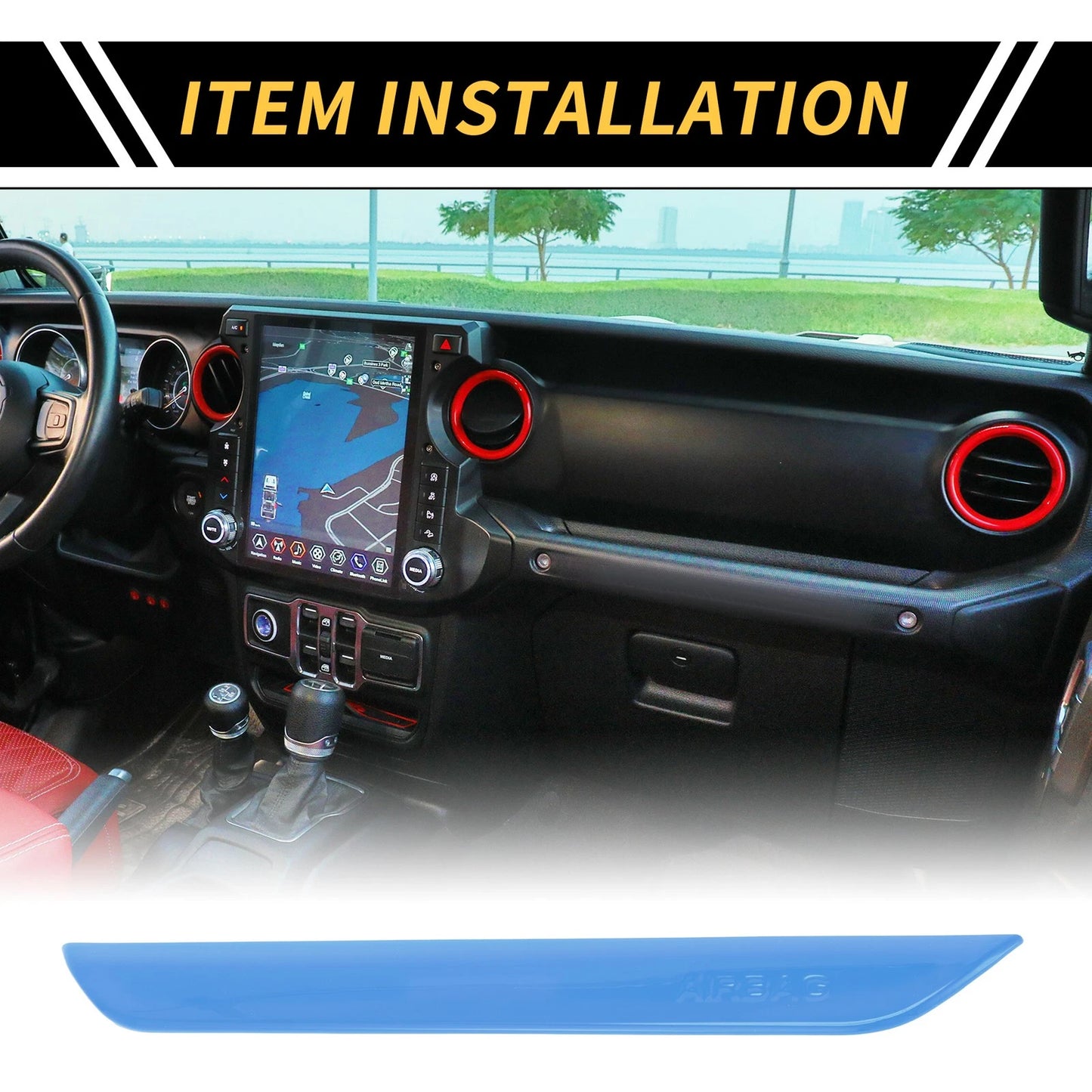 Light Blue Passenger Side Interior Seat Handle for Jeep Wrangler (2018-2024)