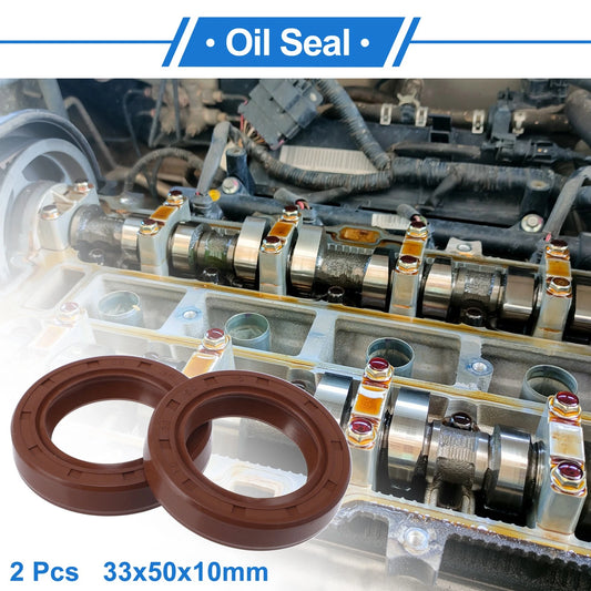 Oil Seal / 33x50x10mm Brown 2 x Pcs / Seal Ring Rotary Shaft Seal FKM Rubber
