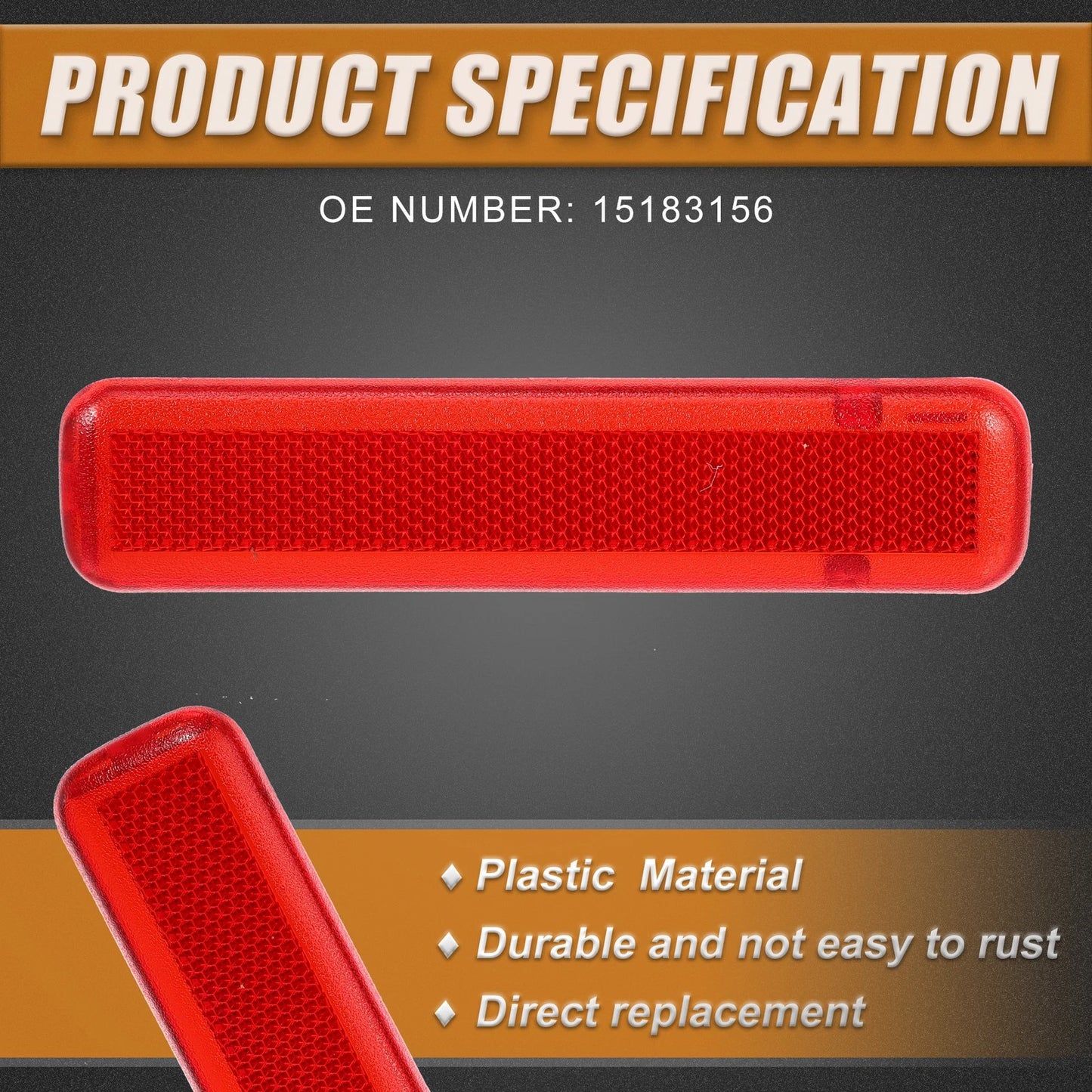 Door Panel Reflector Light Cover for Chevrolet Avalanche Red