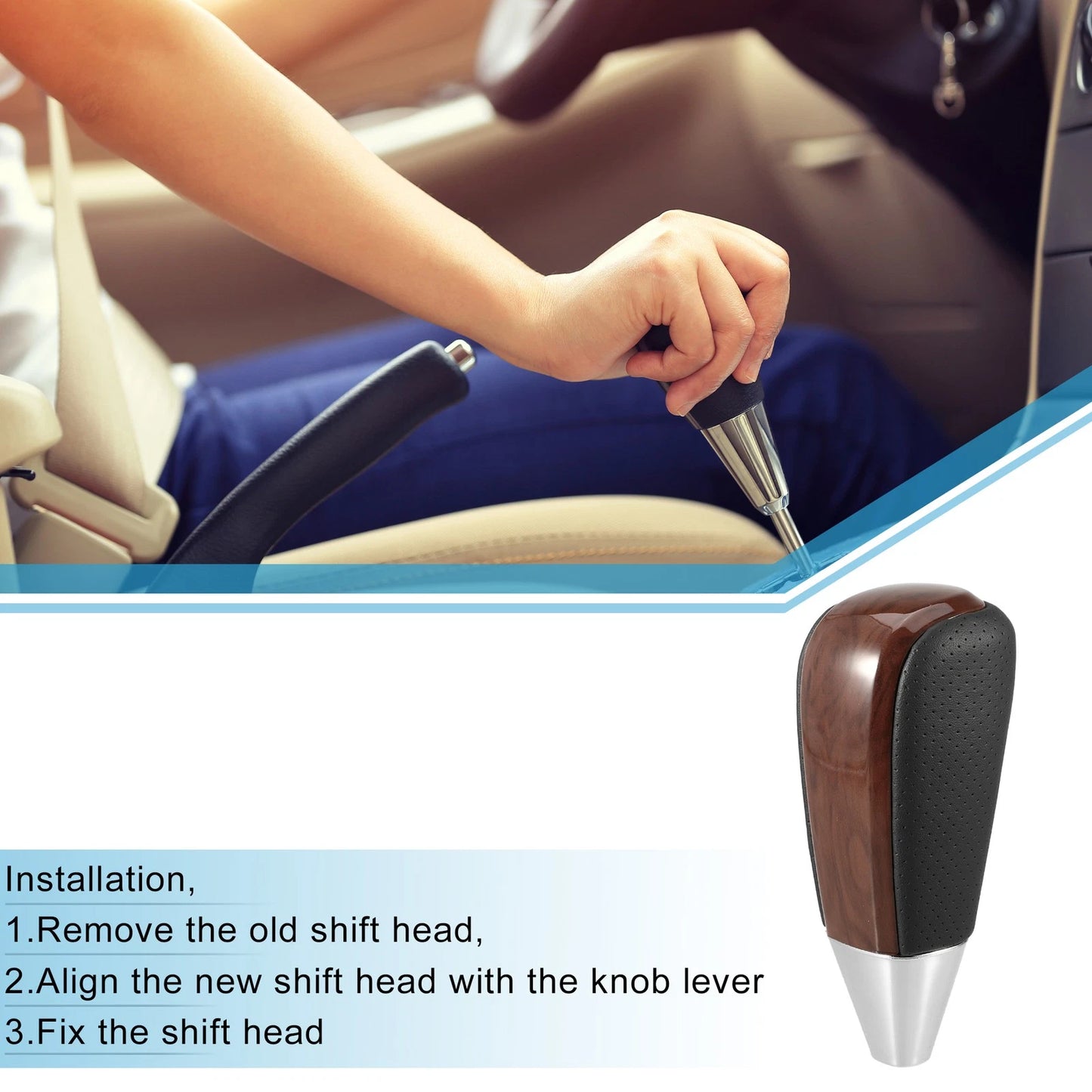 Red Wood Pattern Gear Shift Knob for Toyota Land Cruiser