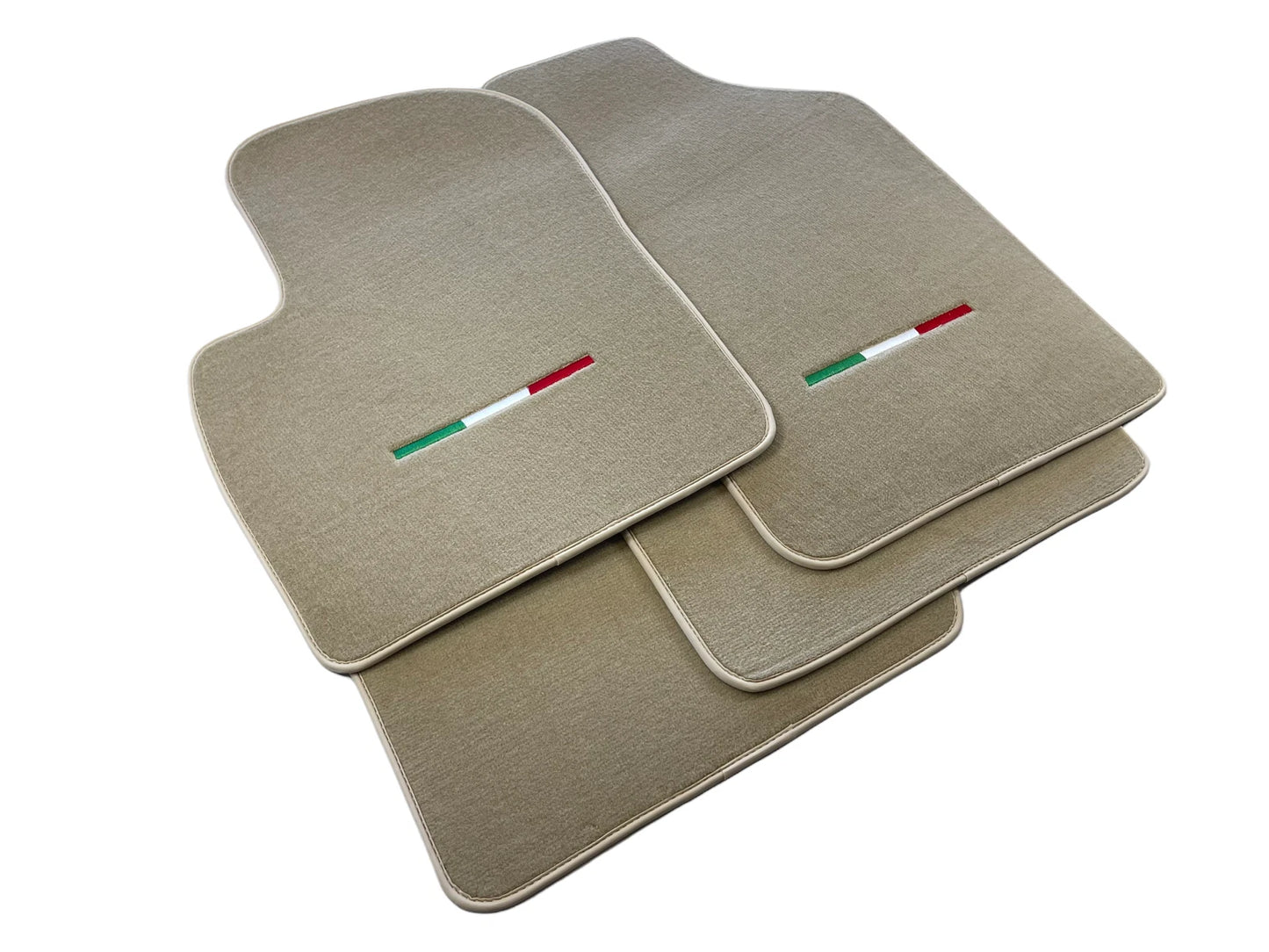Beige Tailored Floor Mats for Fiat 500 (2008-2019) - AutoWin Premium Brand