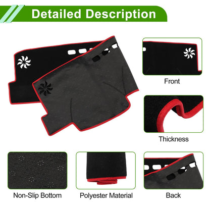 Dashboard Cover Black Red for Toyota Camry XV70 (2018-2023) 1 x Pc