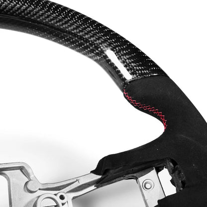 Steering Wheel Carbon Fiber Suede for Ford Mustang EcoBoost 15-17