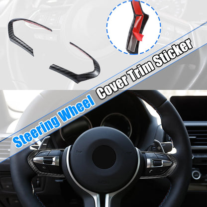 Carbon Fiber Black Steering Wheel Cover Trim for BMW (2016-2020)