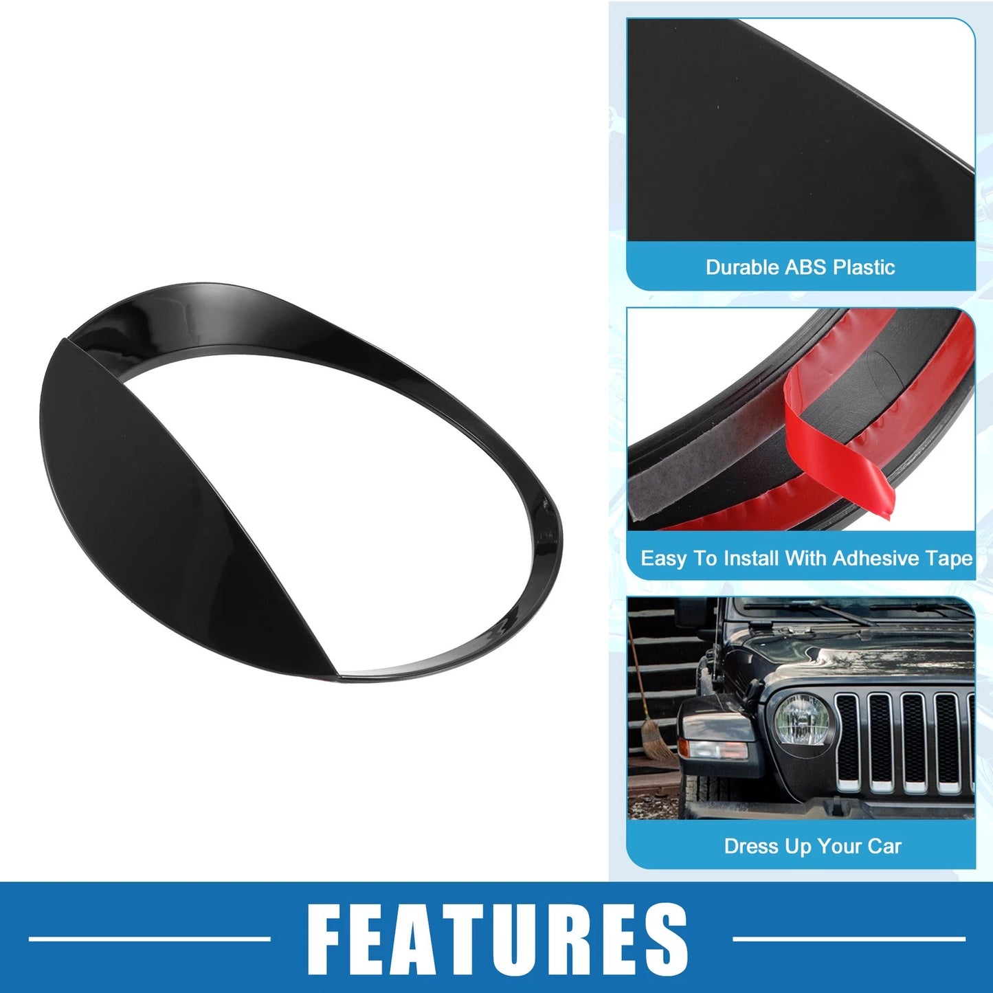 Headlight Lamp Stickers for Jeep Wrangler JL Sport 2018-2020 ()