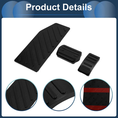 3 x Automatic Foot Accelerator Pedal Covers for Ford Edge (2023) Black