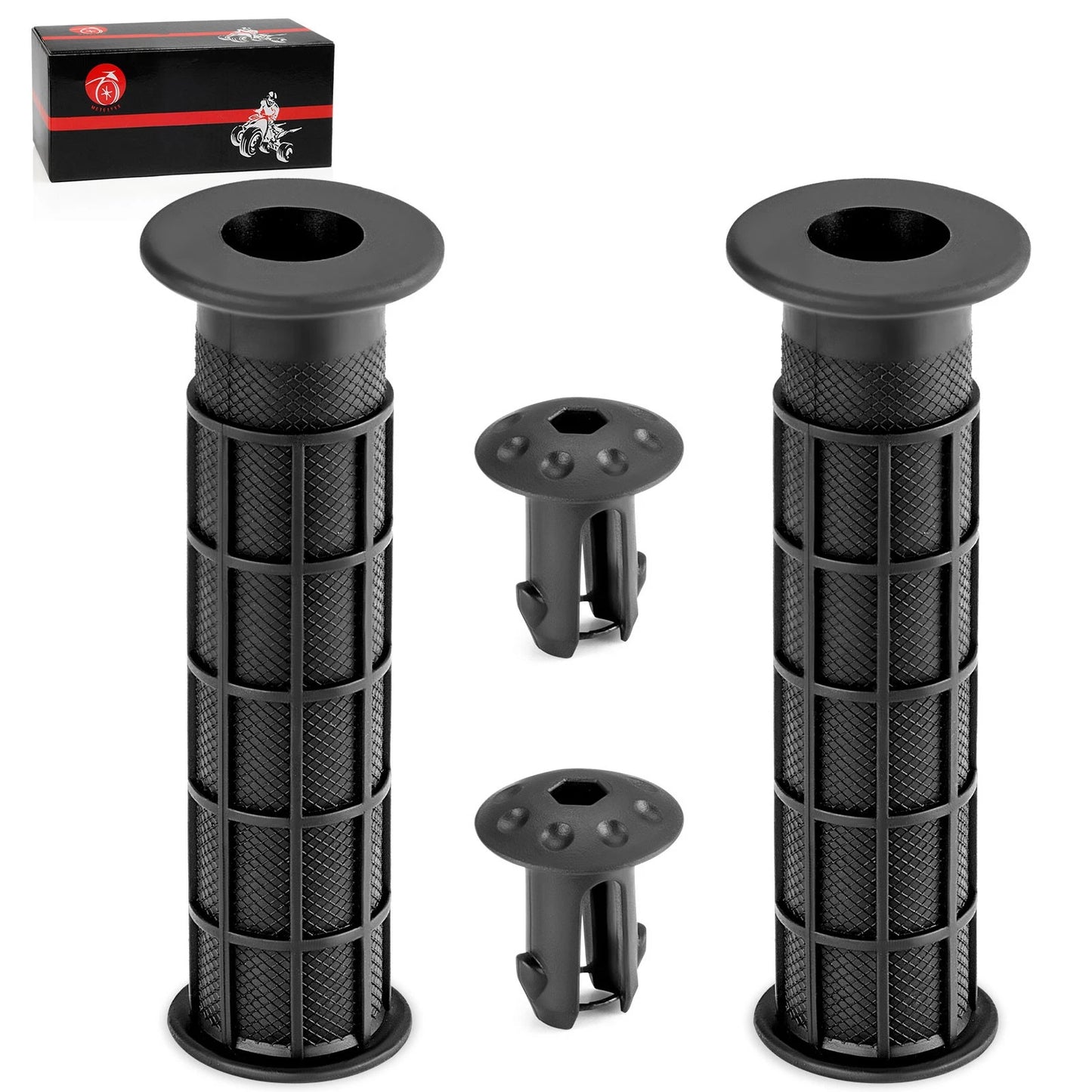 2x Handlebar Grips w/ End Guard for Honda TRX250X 2009-2024