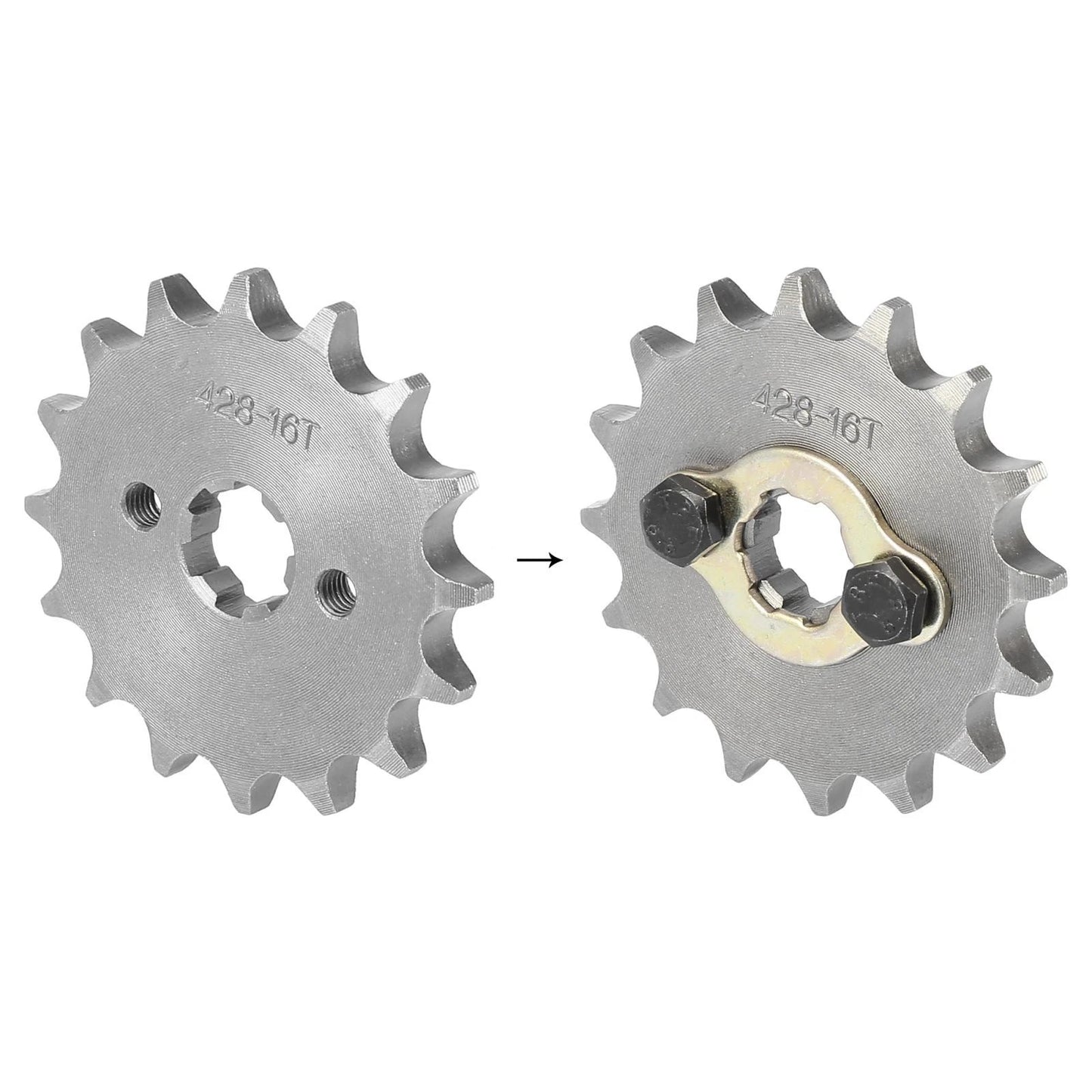 Dirt Bike Chain Sprocket 16T 17mm Front Engine Titanium Tone