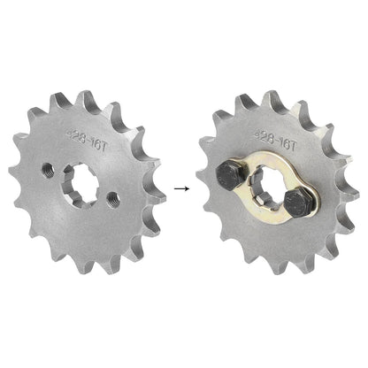 Dirt Bike Chain Sprocket 16T 17mm Front Engine Titanium Tone