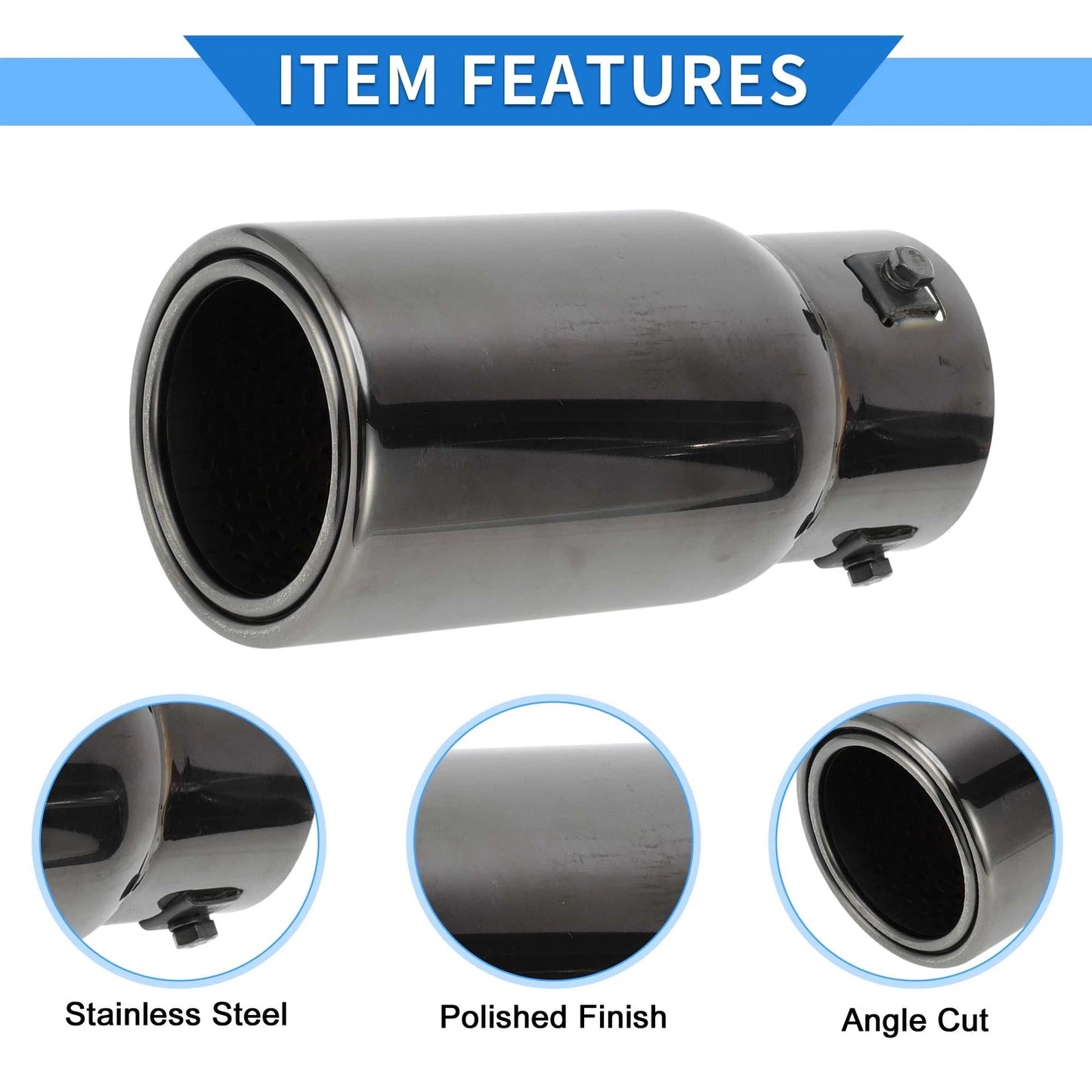 Exhaust Tip 1.3"-2.9" Inlet for Toyota Land Cruiser Prado 150 (2009-2023)