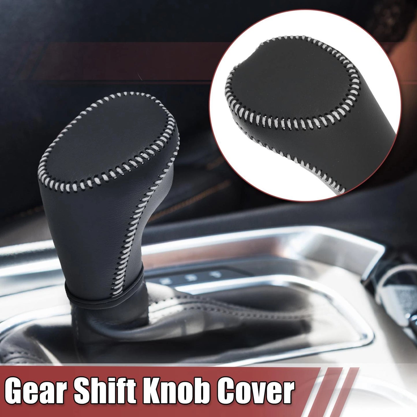 Gear Shift Knob Cover White Thread for Chevrolet Equinox (2018-2021)