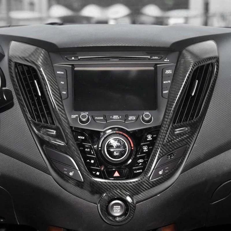 Full Carbon Fiber Console AC Vent Cover Trim for Hyundai Veloster 2011-2017