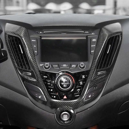Full Carbon Fiber Console AC Vent Cover Trim for Hyundai Veloster 2011-2017