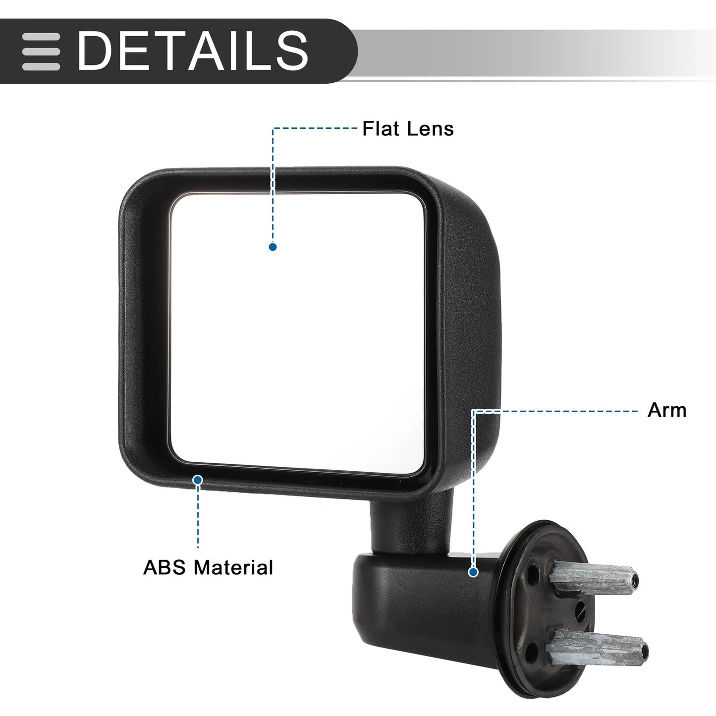 Tow Mirrors for Dodge Jeep Wrangler (2007-2017)