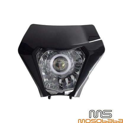 Enduro Dirt Bike LED Headlight Fairing for 200-450 EXC Six Days KX KLX WR YZ (200-2023)
