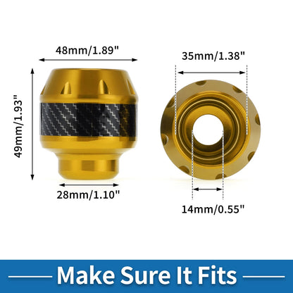 2 x Frame Sliders Falling Protection Aluminum Alloy Gold Tone for Motorcycle