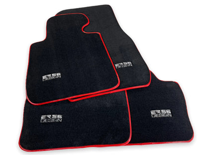 Premium Black Red Round Floor Mats for BMW 1 Series E82 (2007-2013)