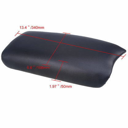 Black Real Leather Center Console Lid Armrest Cover for 2006-2011 Honda Civic