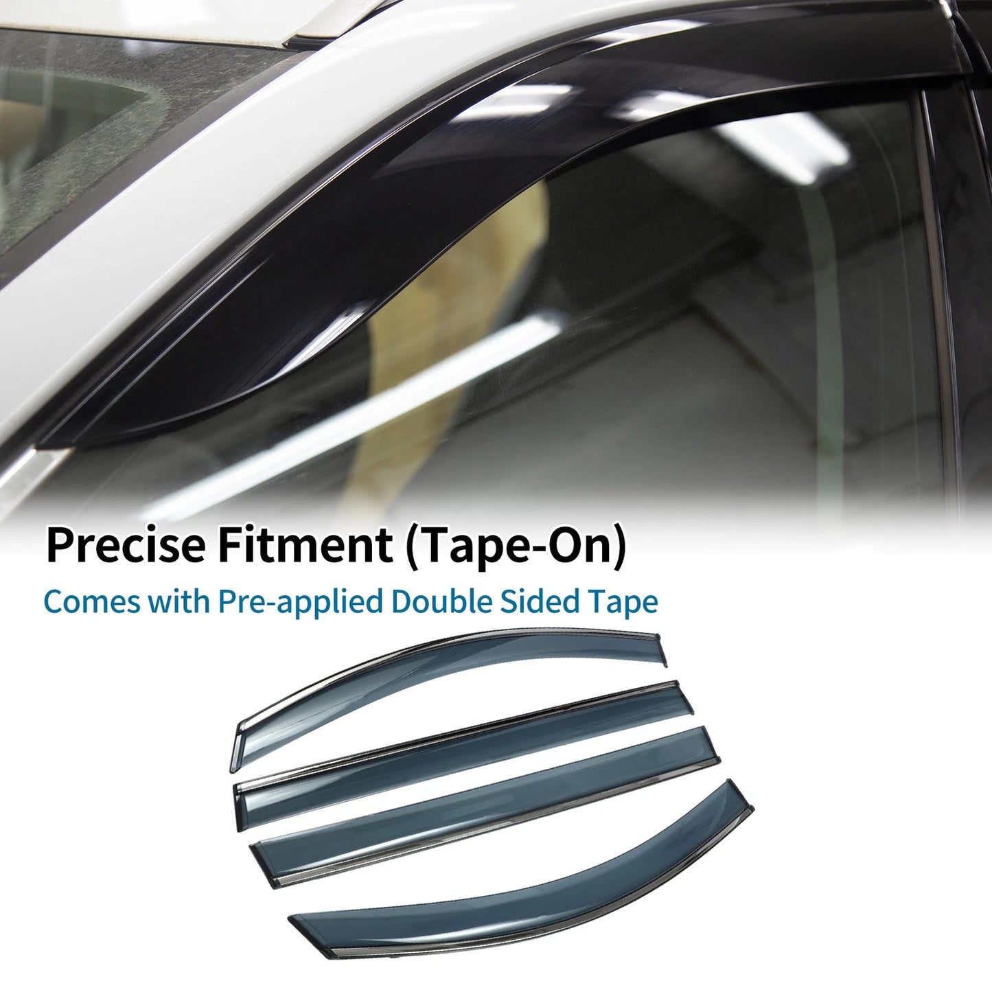 Window Deflectors 1 Set for Toyota Sienna (2011-2020) Black Side Vent Visor