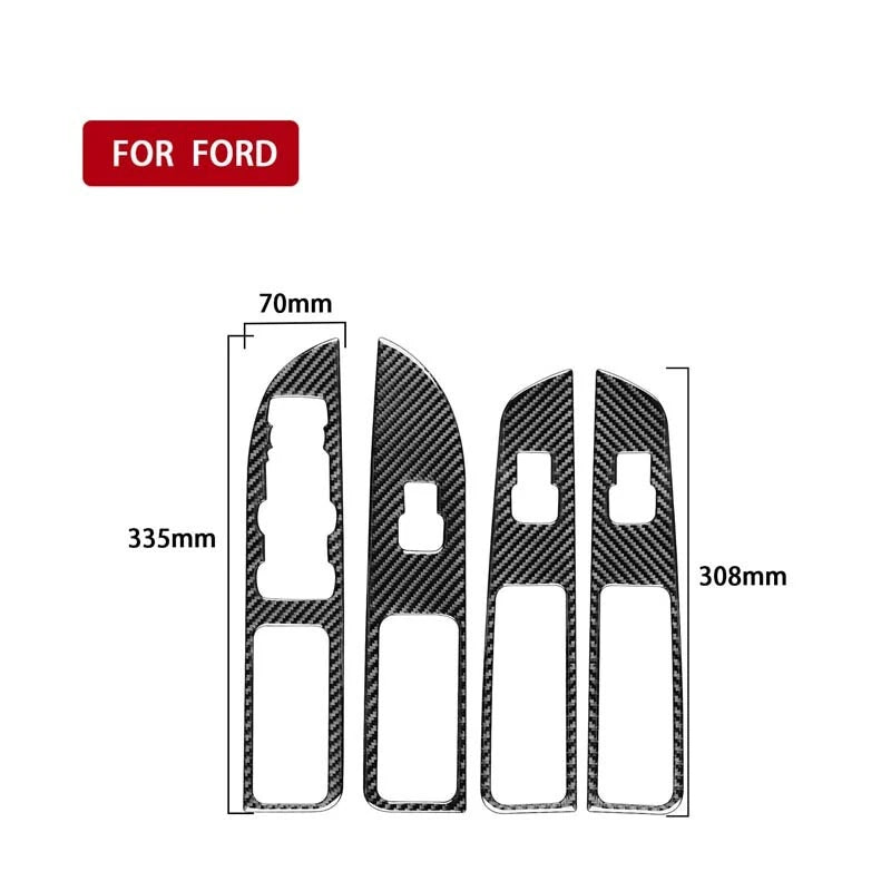 Carbon Fiber Door Window Switch Buttons Cover Trim Fits Ford Explorer 2013-2019
