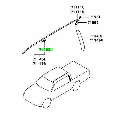 10 x Roof Drip Molding Clips for Mitsubishi L200 Triton (1995-1997)
