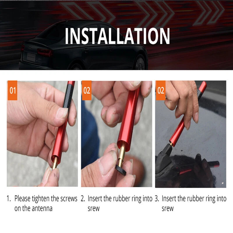 3" Carbon Fiber Stubby Short Antenna for Universal Cars