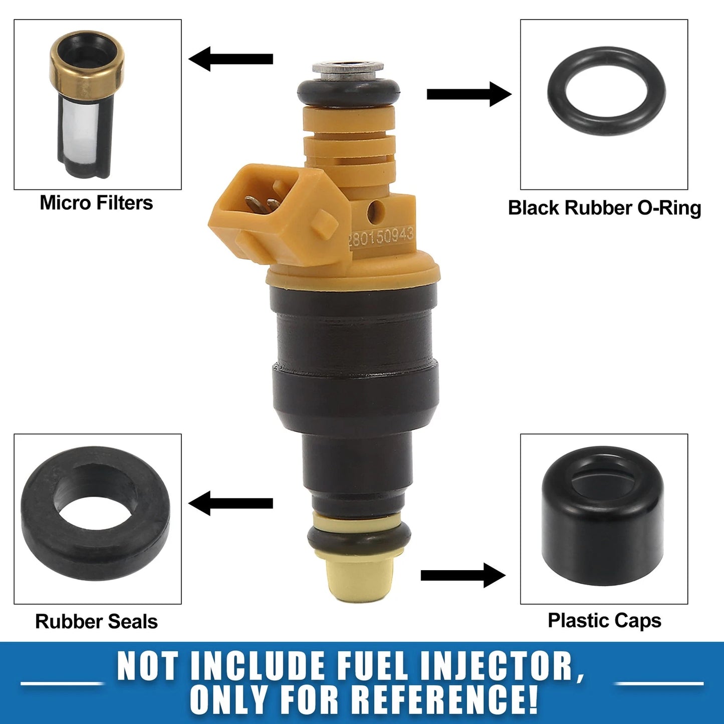 Fuel Injector O Rings Seals 4 x Micro Filters for Toyota Tacoma (1995-2000)