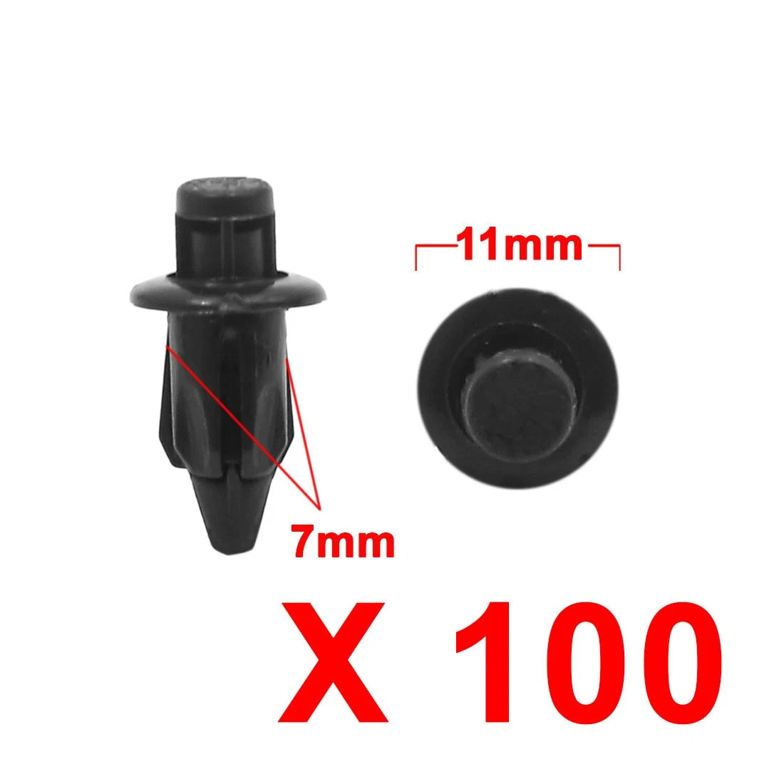 100 Pcs 7mm Bumper Push Clip Rivets for Toyota Vios (2003-2018)