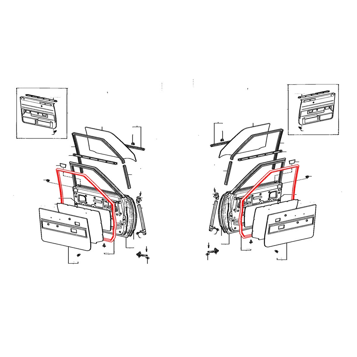 Front Door Weatherstrip Seal for Toyota Corolla Sedan 1979-1987