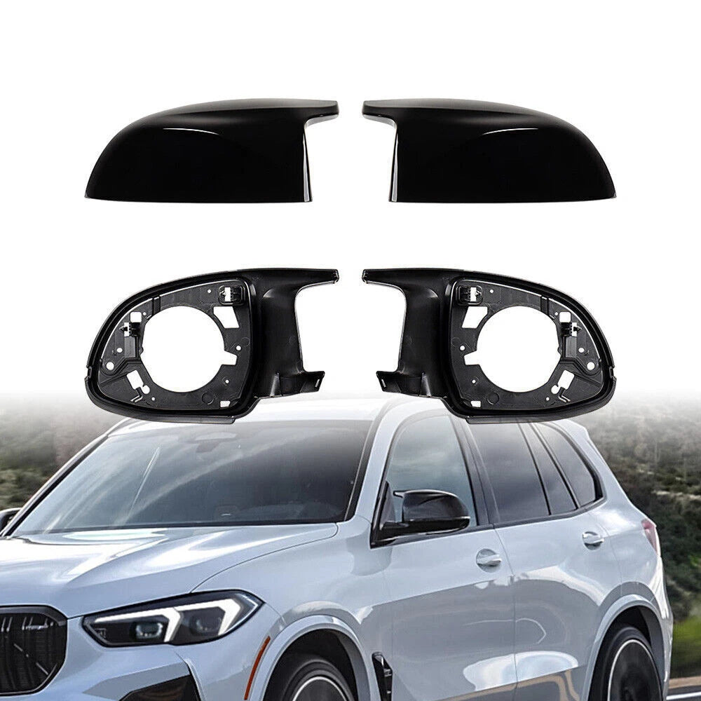 Wing Mirror Cover Caps & Support Ring Frames for BMW X3 G01, X5 G05 (2018-2023)
