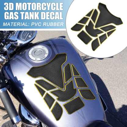 1 x Gas Tank Decal Sticker 7.68''x5.63'' Black Yellow for Universal Motorcycle