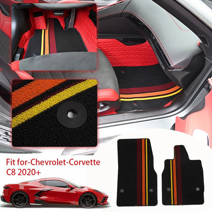 Carpet Floor Mats Protection Pad Black for Corvette C8 Coupe Z06 Z51 (2020-2025)