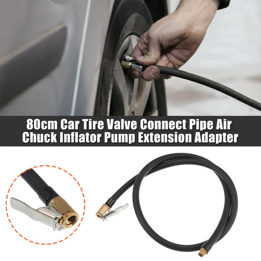 80cm Tire Inflator Pump Hose with Locking Air Chuck for Car/Motorcycle