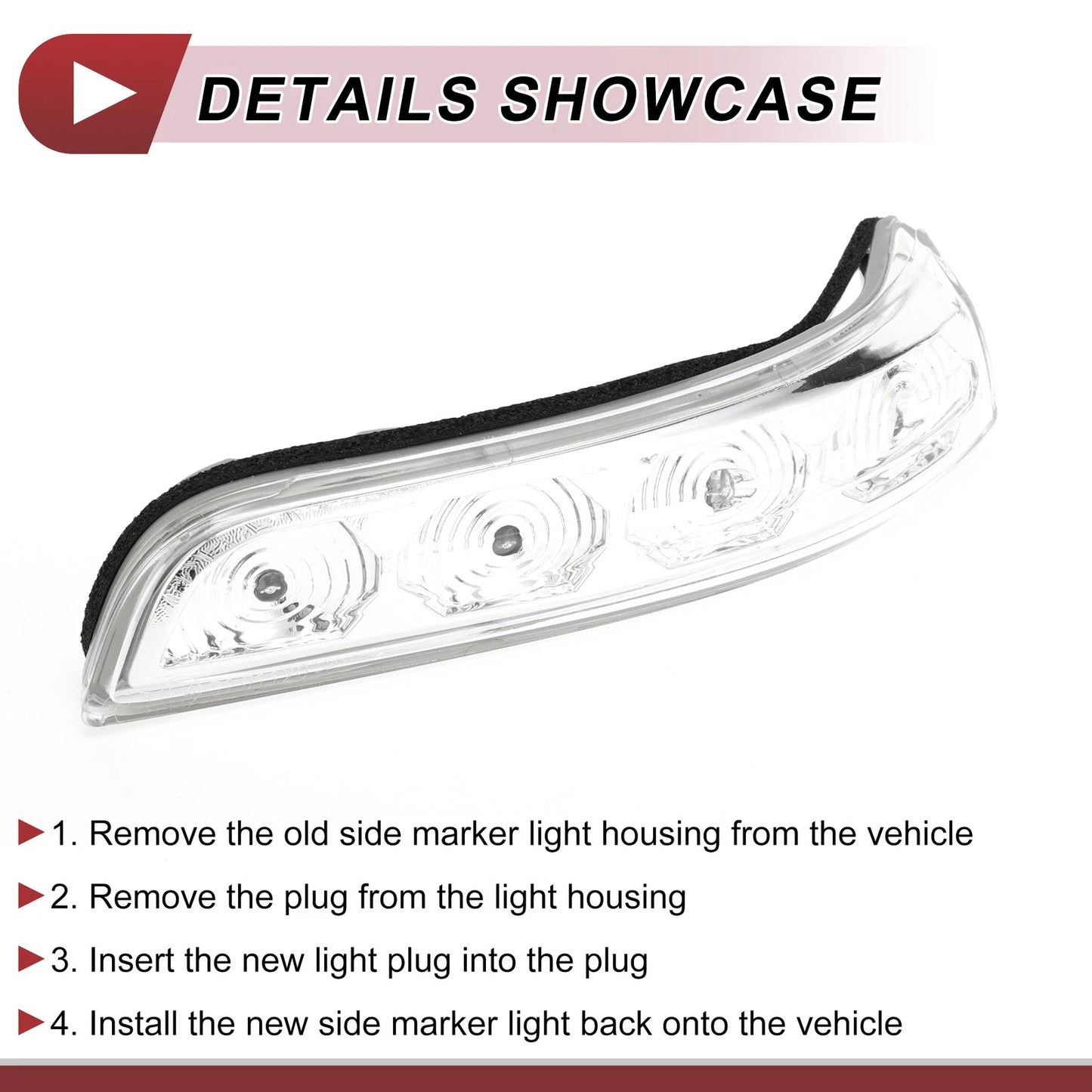 Turn Signal Light for Hyundai Elantra 2017-2020 Left Gray Clear