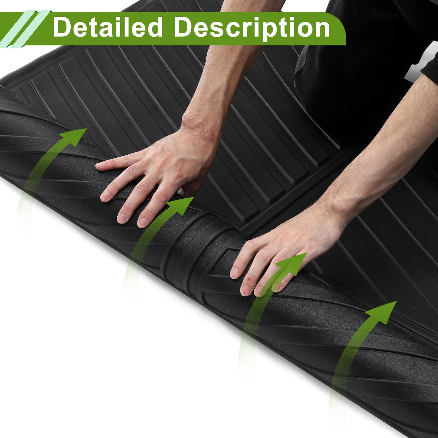 Rear Trunk Mat for Ford Edge 5 Seat 2015-2024 TPE Cargo Liner Replacement