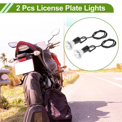 2 x Pcs License Plate Light Led Tag Lamp for Car Motorcycle Waterproof White