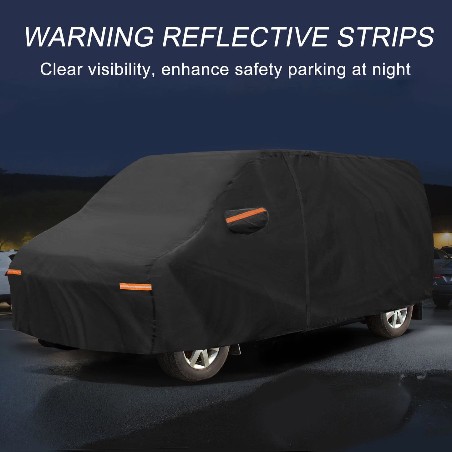Car Cover with Left Side Door Zipper 210D-PU for Ford E-Series