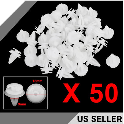 50 x Push-in Plastic Rivets for BMW Car Door Fender (9.3mm)