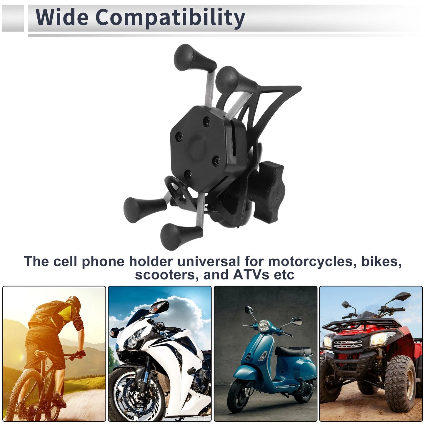 Phone Mount Holder 3.5-6in Rearview Mirror Mount for Motorcycle