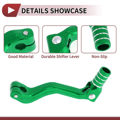 Folding Gear Shifter Lever for Kayo T2 Green Silver Tone