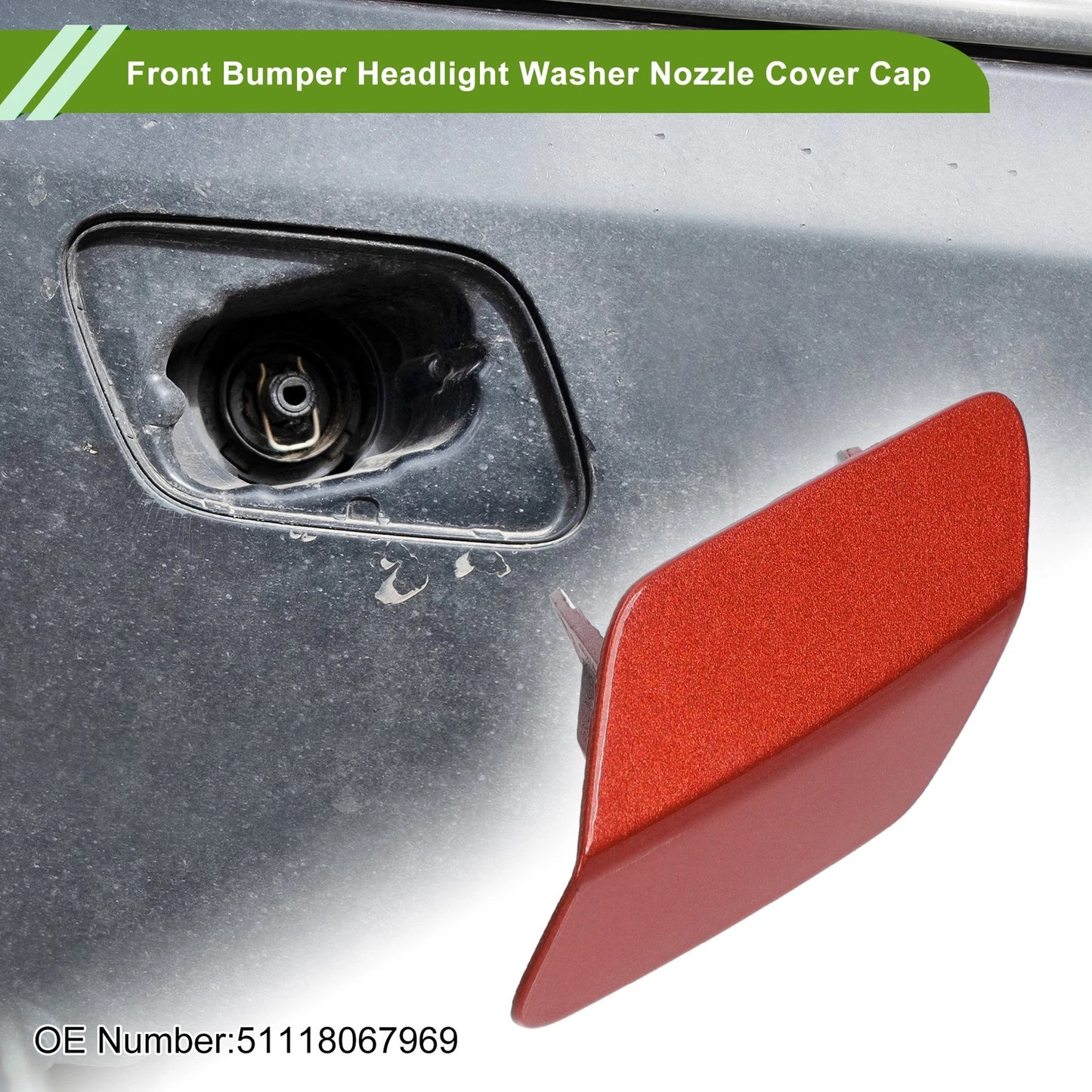 Front Left Washer Nozzle Cover Cap for BMW 320i Red (2013 - 2018)
