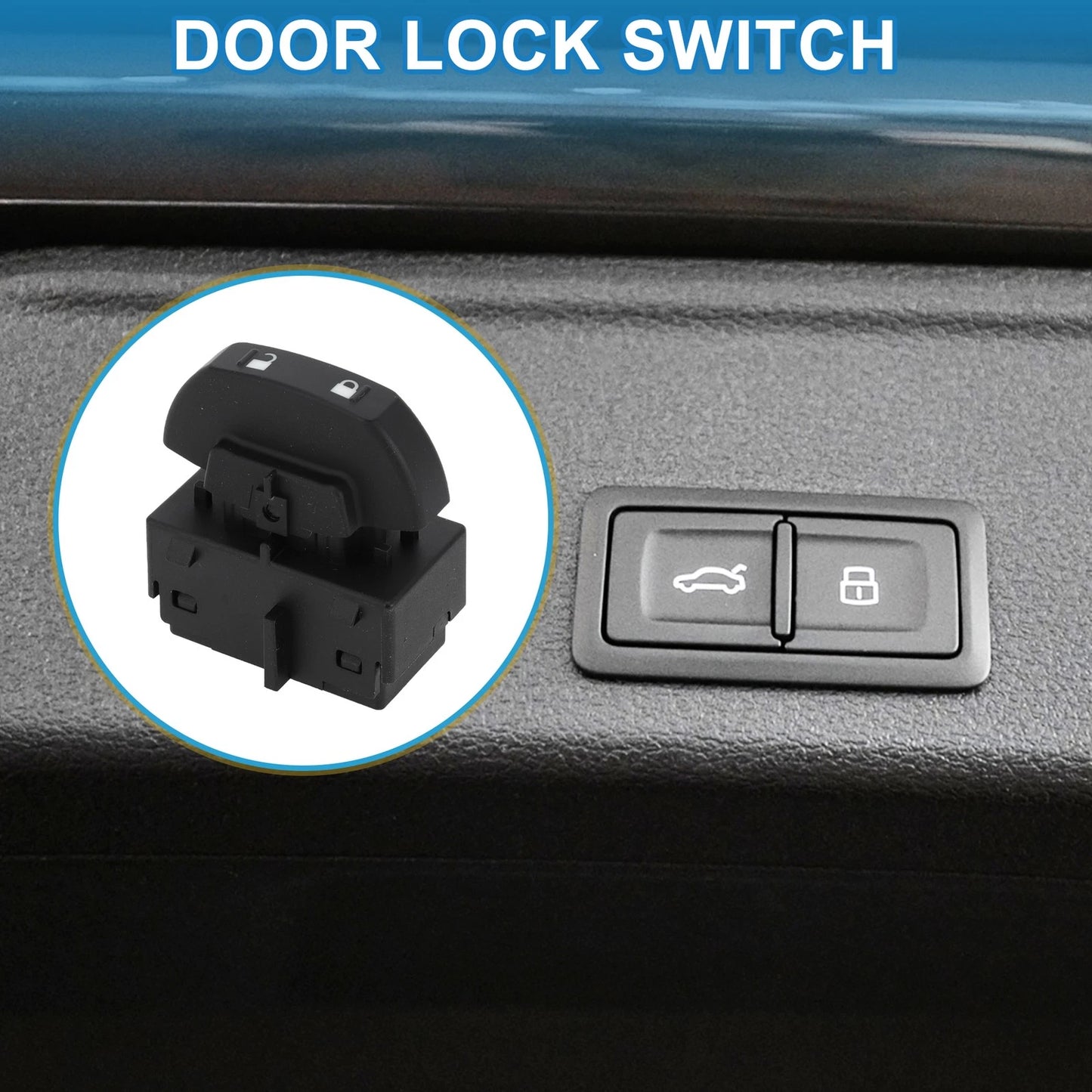 Car Door Lock Switch for Ford F-150 2009-2017 - Plastic Metal Black