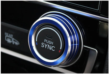 2pcs Red Aluminum AC Buttons Control Ring Knob Cover Fit For Honda Civic X 2016+