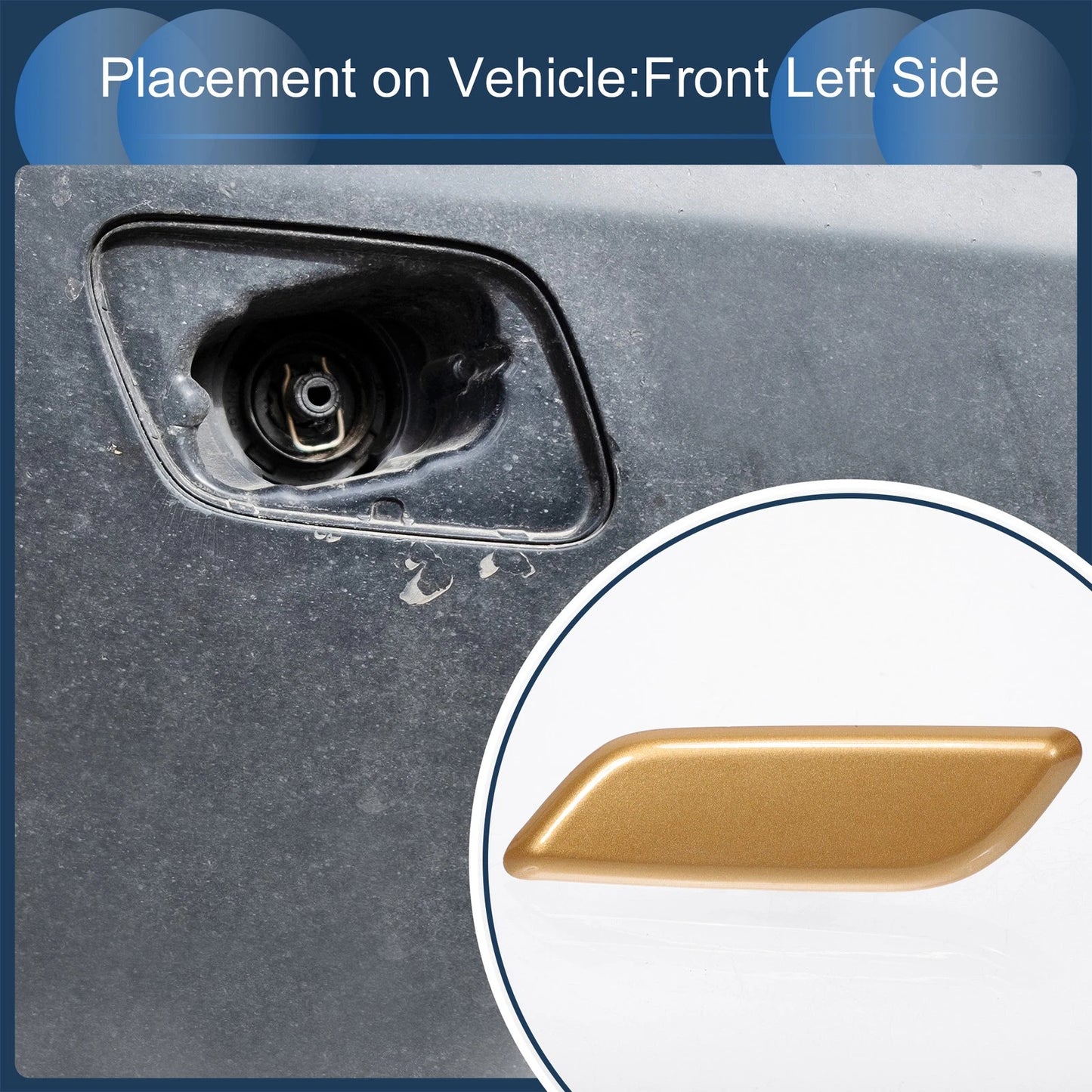 Front Left Washer Nozzle Cover for Honda Accord VIII 2011-2013 - Gold Tone