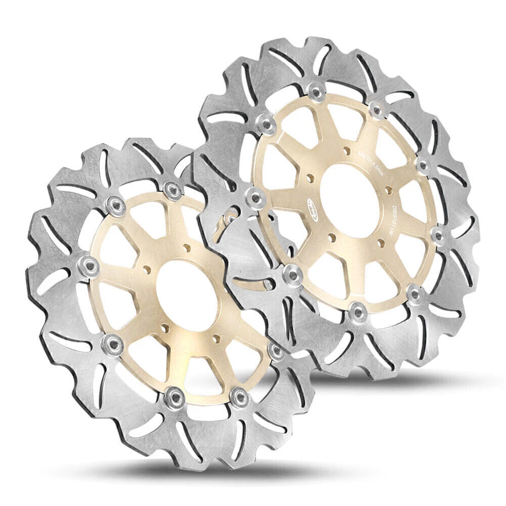 2 x Front Brake Discs Rotors for Suzuki DL V-Strom 650 1000 SV S 03-07 Gold