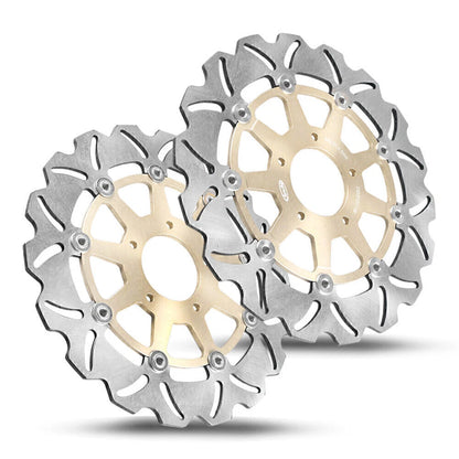 2 x Front Brake Discs Rotors for Suzuki DL V-Strom 650 1000 SV S 03-07 Gold